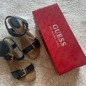 Black Wedge Sandals